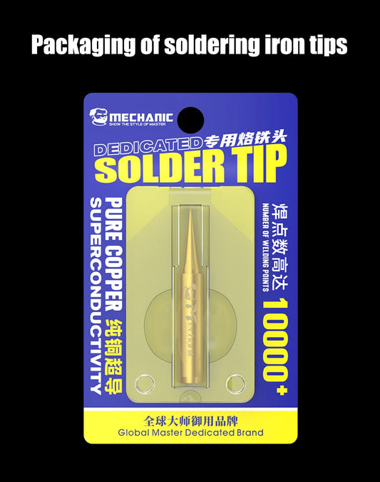 MECHANIC 900M-T Soldering Iron Tip Set 4pcs Super-fine Golden Plated Replacement Head for 936 Station Phone PCB Repair Professional Repair Tools