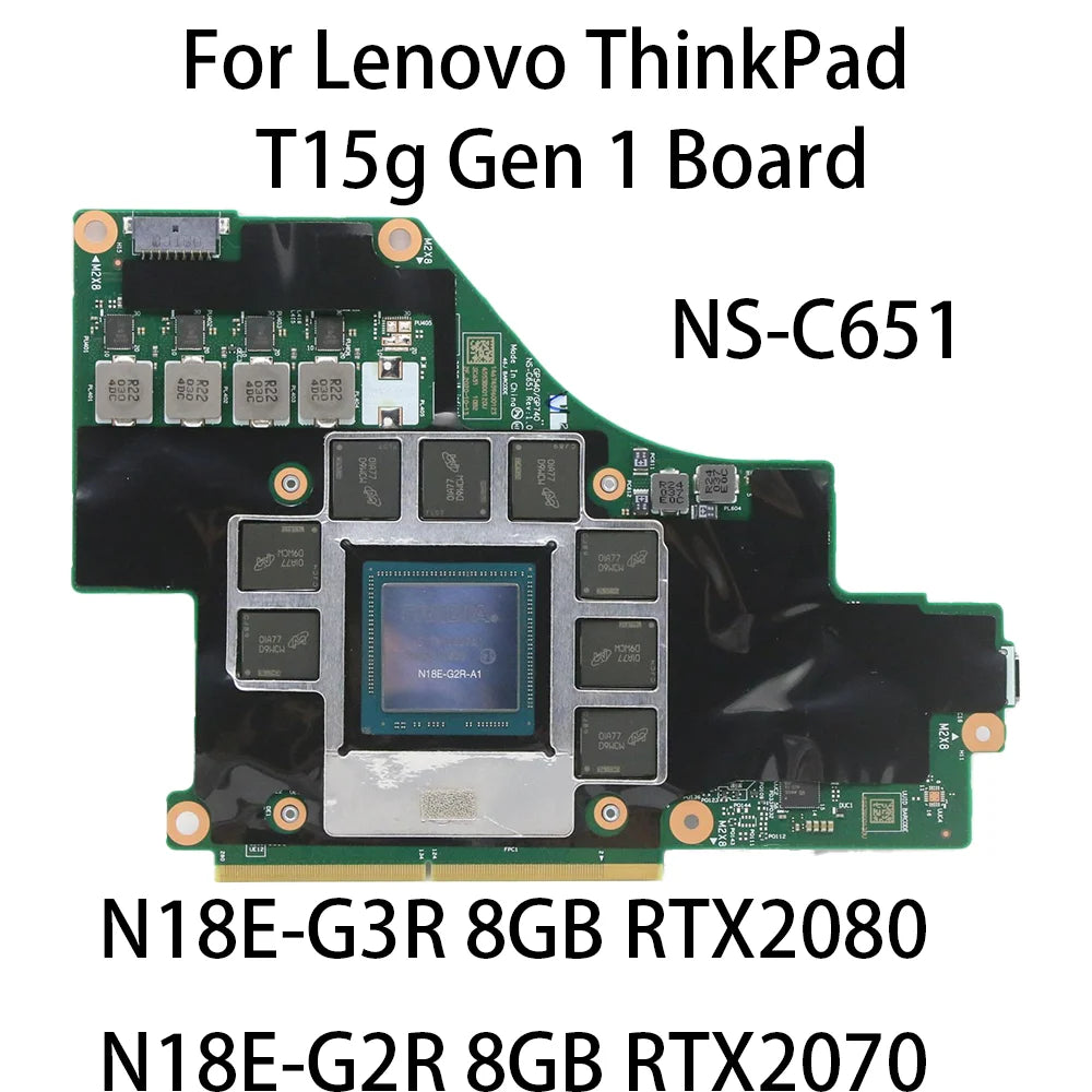 Laptop Motherboard Board For Lenovo ThinkPad T15g Gen 1 Board NS-C651 N18E-G3R 8G N18E-G2R 8G RTX2080 RTX2070 FRU:5C50Z44702 Lenovo laptop repair parts