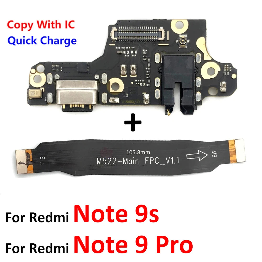 For Xiaomi Redmi Note 7 8 8T 9 9s 10 10s 11 12 Pro Plus 4G 5G USB Charger Charging Dock Port Connector Main Mainboard Flex Cable  Xiaomi  Xiao mi phone repair parts