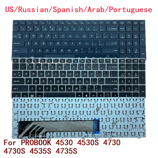 New US Russian Spanish Arab Portuguese Laptop Keyboard For HP PROBOOK 4530 4530S 4730 4730S 4535S 4735S 638179-251 HP laptop repair parts