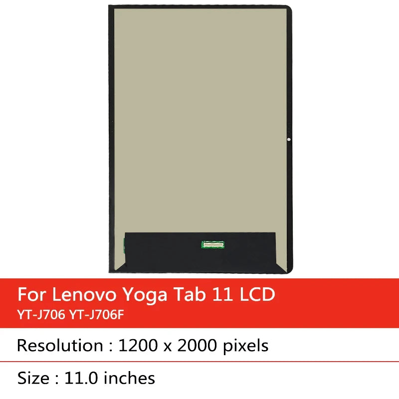 100% Tested J706 Display For Lenovo Yoga Tab 11 YT-J706F YT-J706X YT-J706 J706M Touch Screen LCD Display Assembly Tablet repair parts