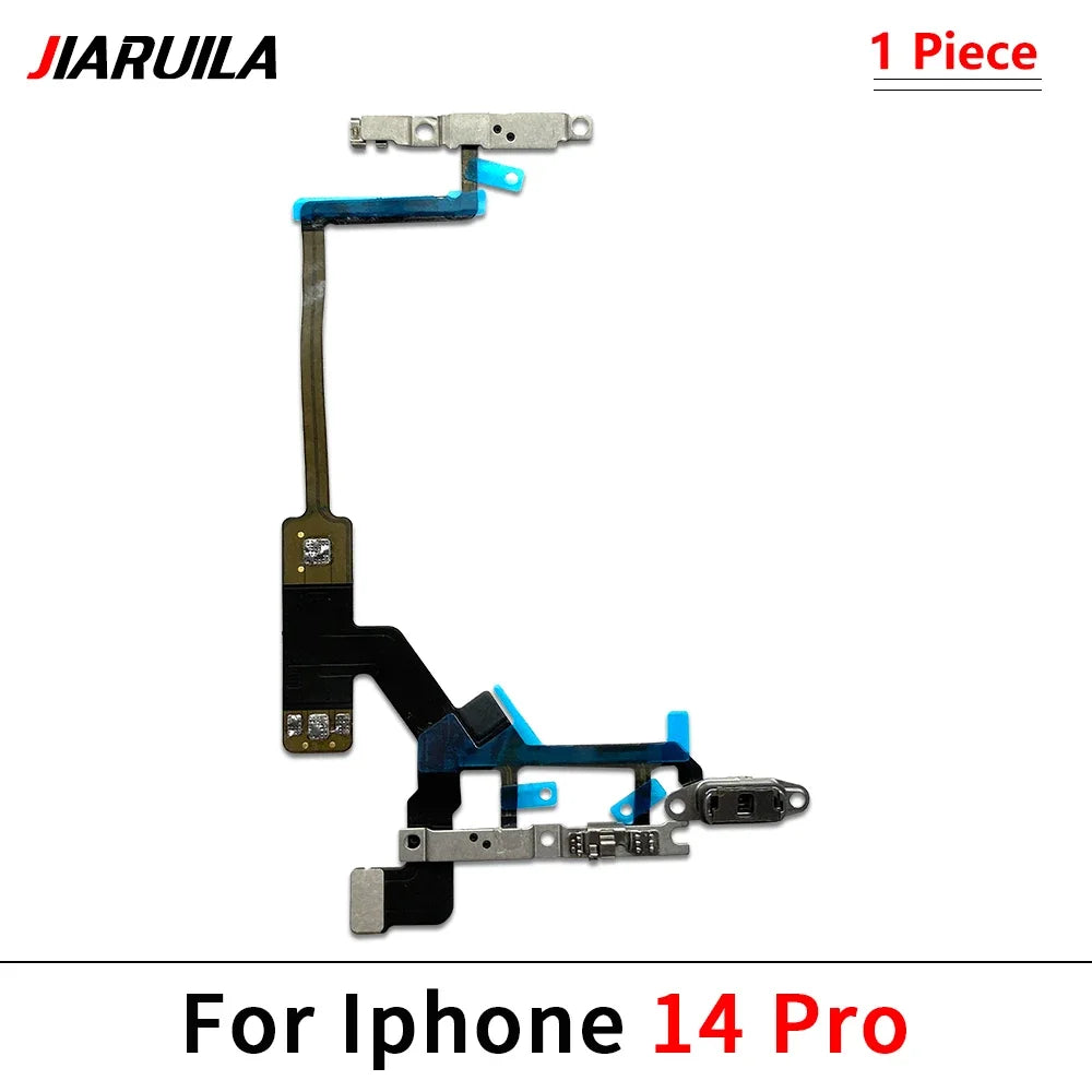 Power On Off Flex For IPhone 13 14 15 Pro Max Plus Mini Volume Up Down Side Button Key Ribbon Flex Cable With Metal iPhone phone repair parts
