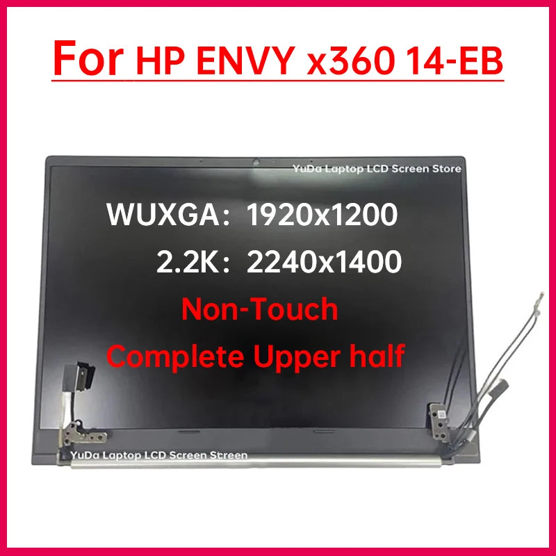 14" Laptop LCD Screen For HP ENVY x360 14-EB Display Complete assembly Replacement Upper half B140UAT01.0 M140NWHE R2 Non-Touch HP laptop repair parts