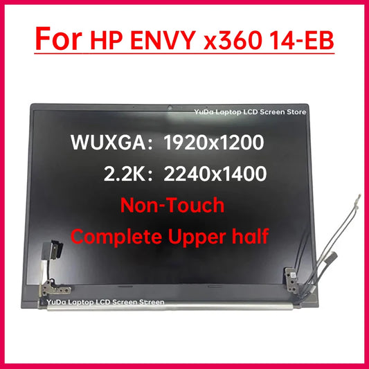 14" Laptop LCD Screen For HP ENVY x360 14-EB Display Complete assembly Replacement Upper half B140UAT01.0 M140NWHE R2 Non-Touch HP laptop repair parts