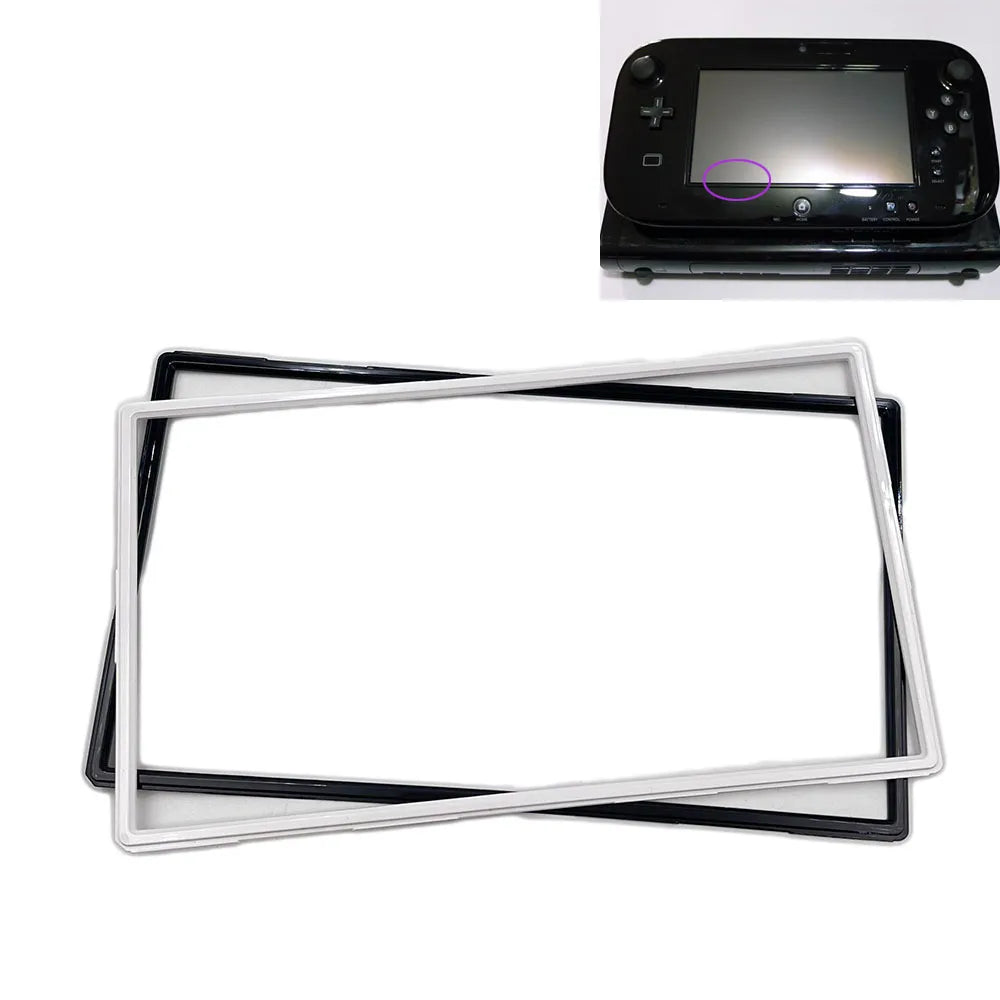 Black White For Wii U LCD Screen Frame Surround Protector Border Bar Lid Cover Gamepad Game console repair parts