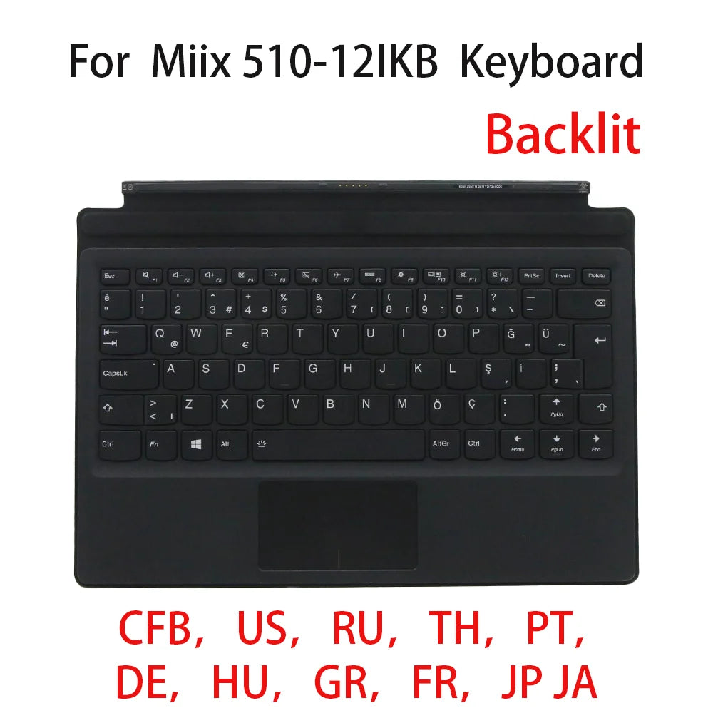 US UK RU DE TH PT HU CFB New for Lenovo Miix 510 -12IKB Laptop Keyboard Black Backlit FRU 5N20N21149 5N20N21128 Lenovo laptop repair parts