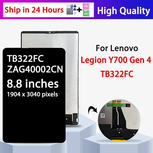 8.8“”New For Lenovo Legion Y700 (Gen 4) LCD Display Touch Screen Digitizer Assembly TB322FC Display Replacement Tablet repair parts