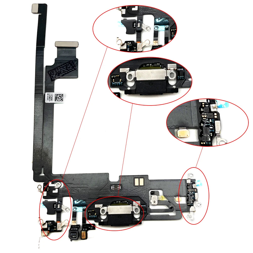 New USB Charging Port Charger Board Flex Cable For iPhone 12 Pro Max 12 mini Dock Plug Connector With Microphone iPhone phone repair parts