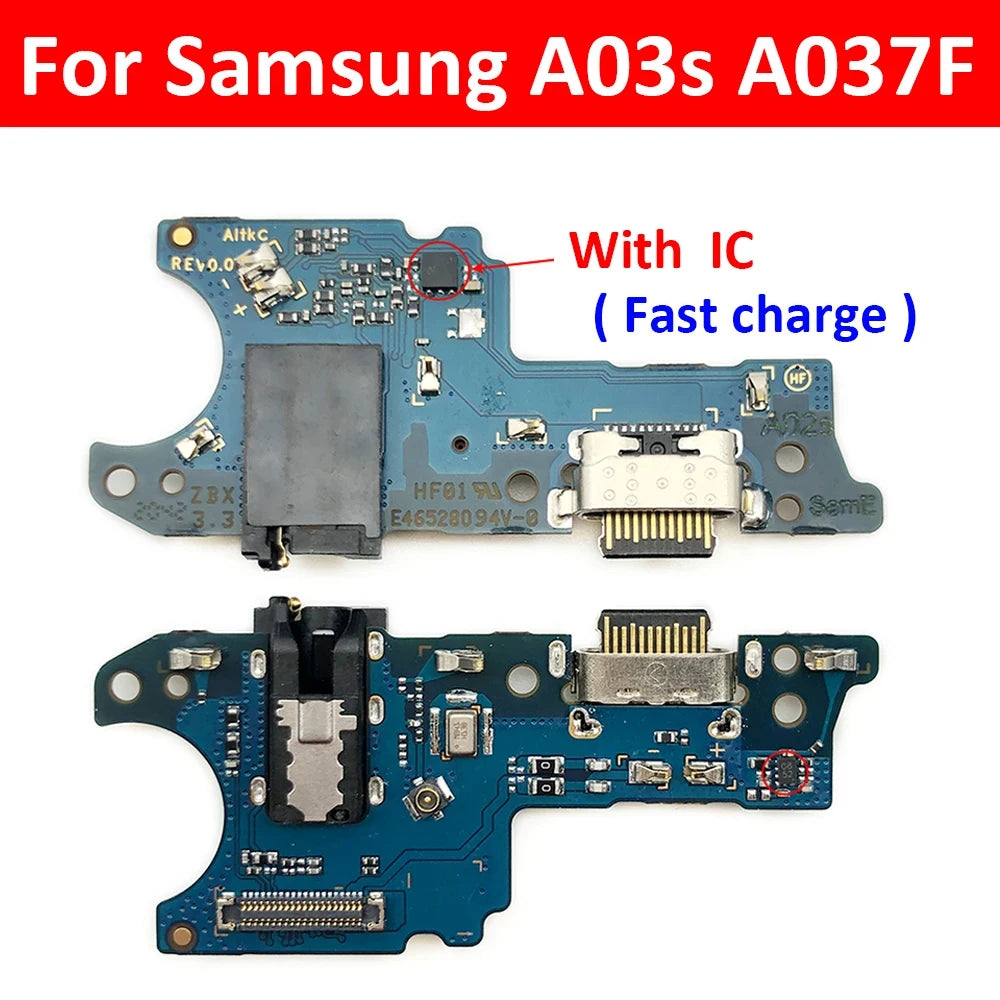 USB Charging Port Board Flex Cable Connector For Samsung A03S A307 A037F SM-A307F / A03 / A03 Core Microphone Module Samsung phone repair parts
