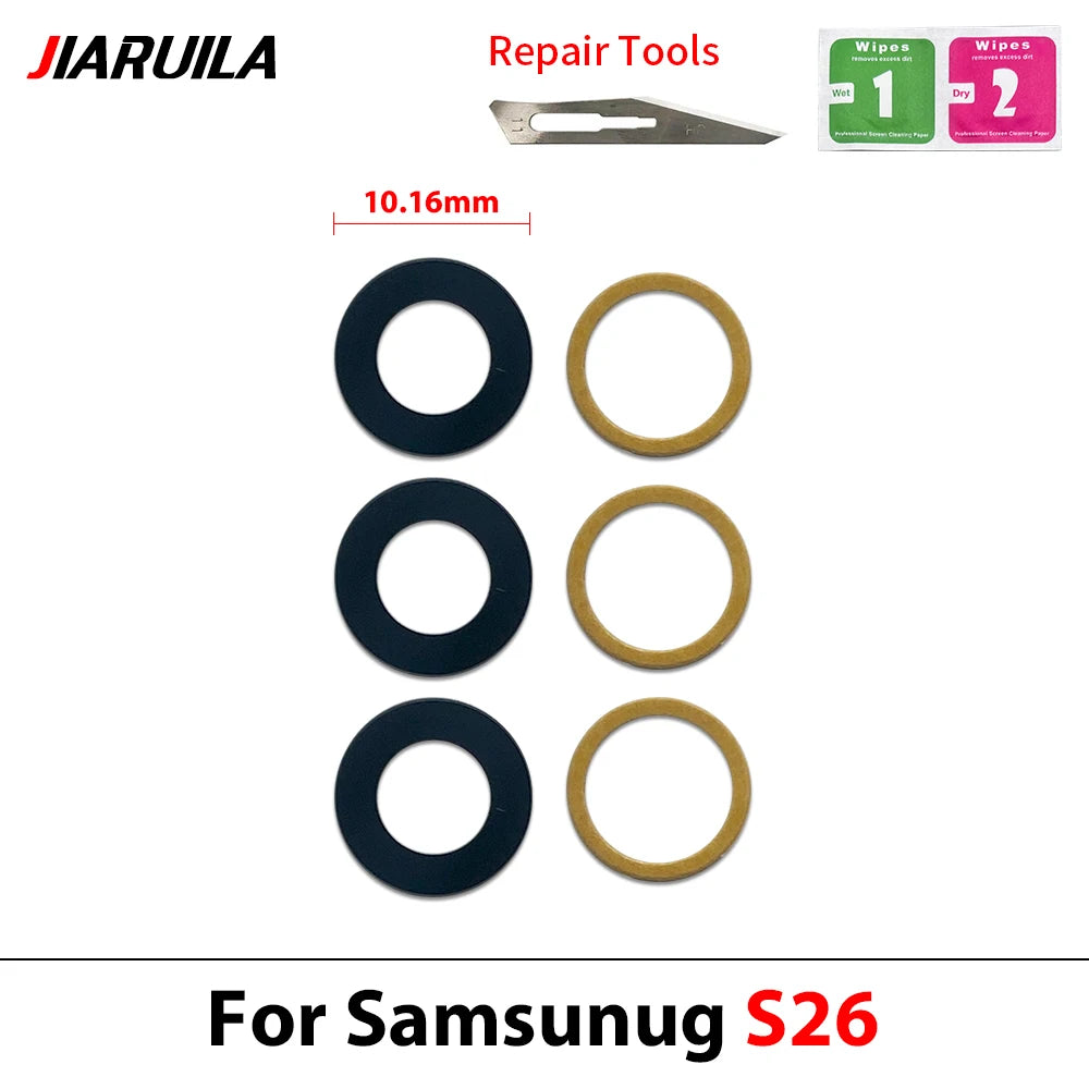 New Camera Glass Rear Back Camera glass Lens For Samsung S24 S25 S26 Plus Ultra Fe With Glue Adhesive Samsung phone repair parts