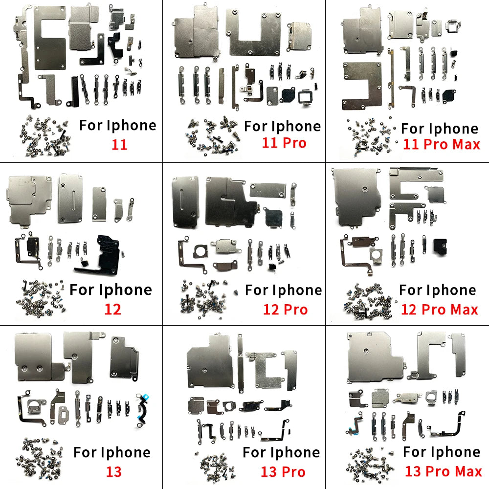 Full Inside Small Metal Holder Bracket Shield Plate Set Kit Full Screws Waterproof For iPhone 11 12 13 14 15 Pro Max 14 Plus iPhone phone repair parts