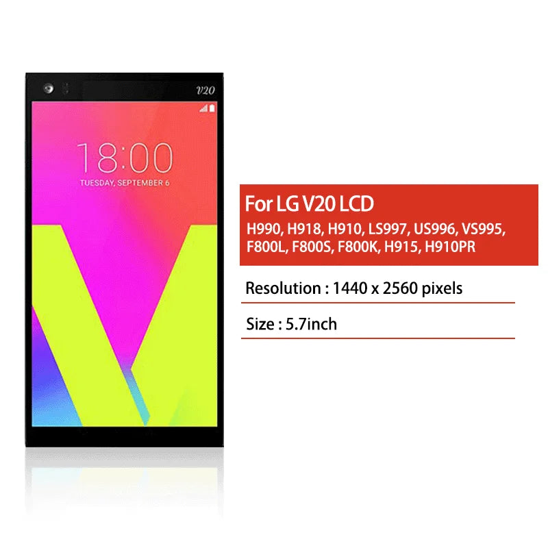 H990 H918 H910 LS997 US996 VS995 Premium Lcd For LG V20 Display Touch Screen Digitizer Panel Assembly With Frame LG phone repair parts