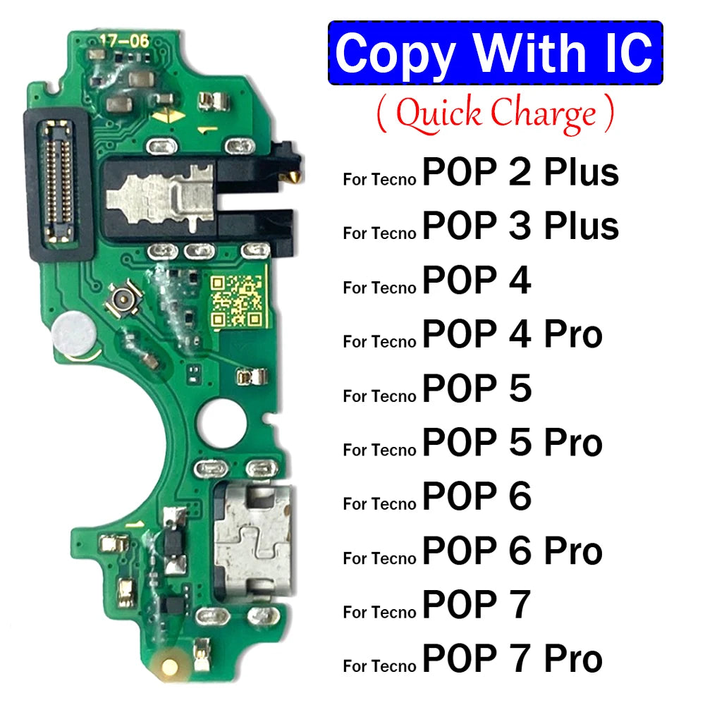 USB Charger Charging Dock Port Connector Flex Cable For Tecno POP 2 3 4 5 6 7 Pro Plus Air Tecno phone repair parts