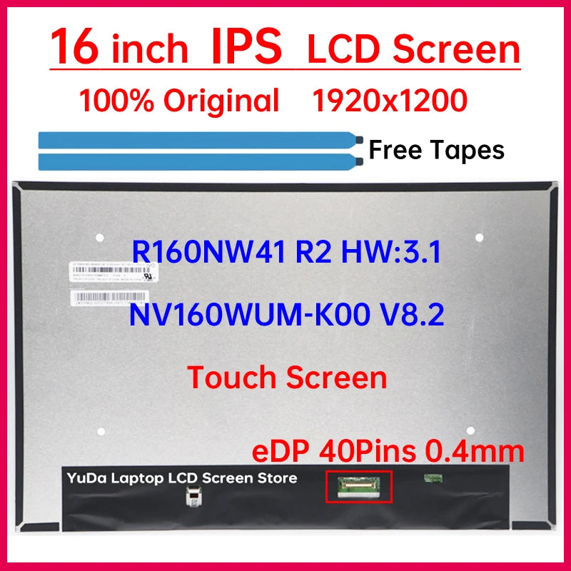 16" Laptop LCD Touch Screen NV160WUM-K00 R160NW41 R2 For Lenovo ThinkPad E16 Gen 2 Display Matrix Panel Replacement 1920x1200 Lenovo laptop repair parts