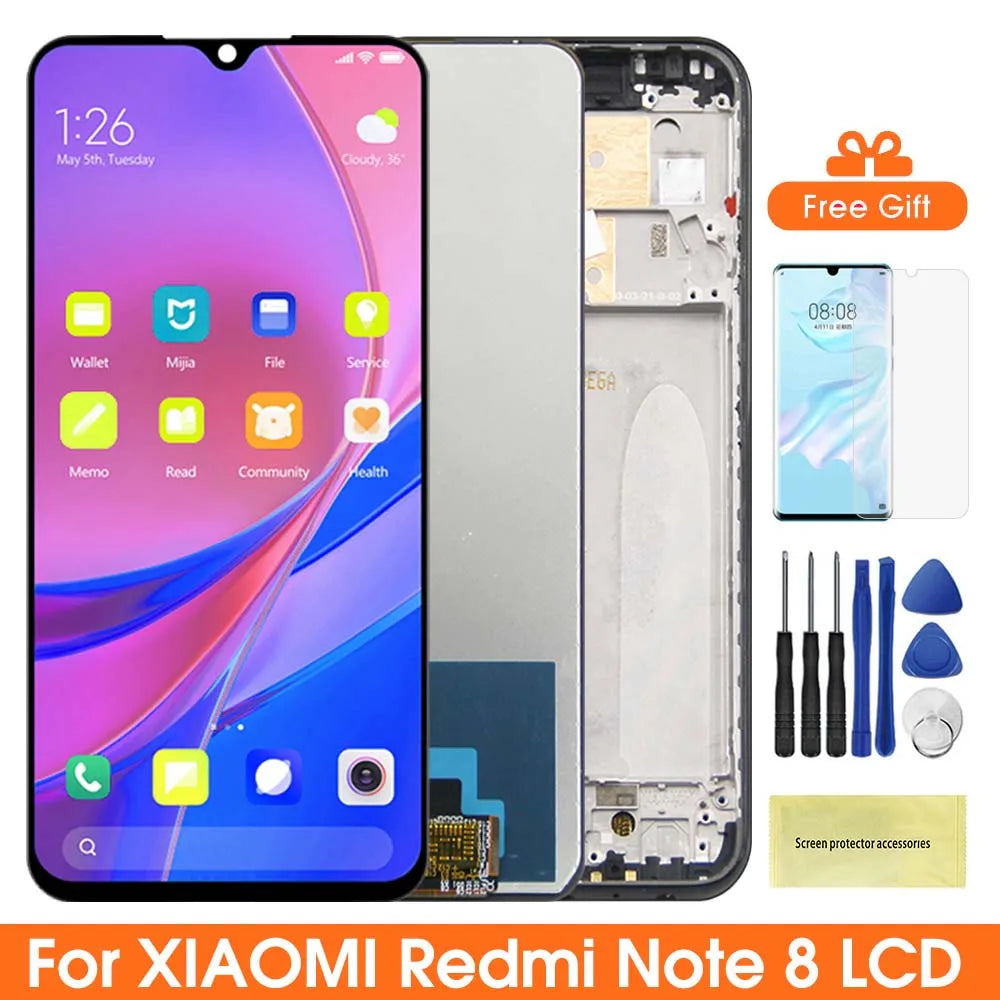 Screen for Xiaomi Redmi Note 8 M1908C3JH M1908C3JG Lcd Display Digital Touch Screen with Frame for Redmi Note 8 Replacement Xiaomi phone repair parts