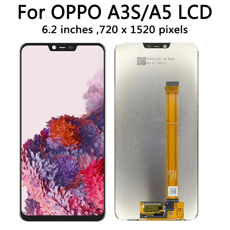 6.2'' IPS For OPPO A3s CPH1803 CPH1853 CPH1805 LCD Touch Panel Sensor Digitizer Assembly For OPPO A5 (AX5) CPH1809,CPH1851 Oppo phone repair parts Realme phone repair parts