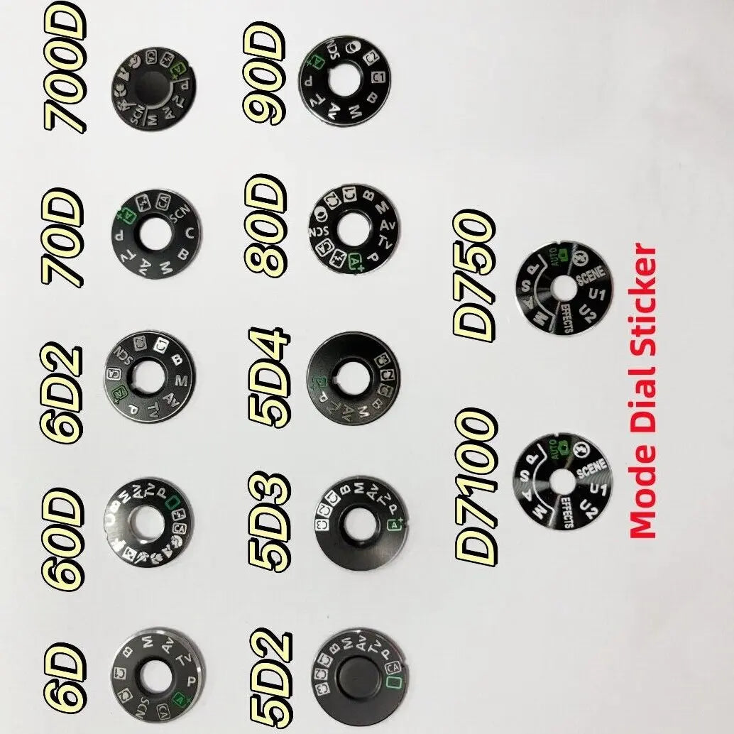 New Top Mode Dial Sticker for Canon 6D 60D 70D 6D2 Body Top Dial Sticker Repair parts Digital Camera repair parts