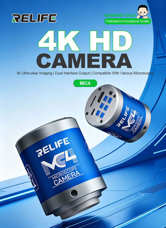 RELIFE MC4 4K HD Camera Type-C 8-megapixel Microscope Camera For Phone Tablet PC PCB IC Soldering Repair Professional Repair Tools