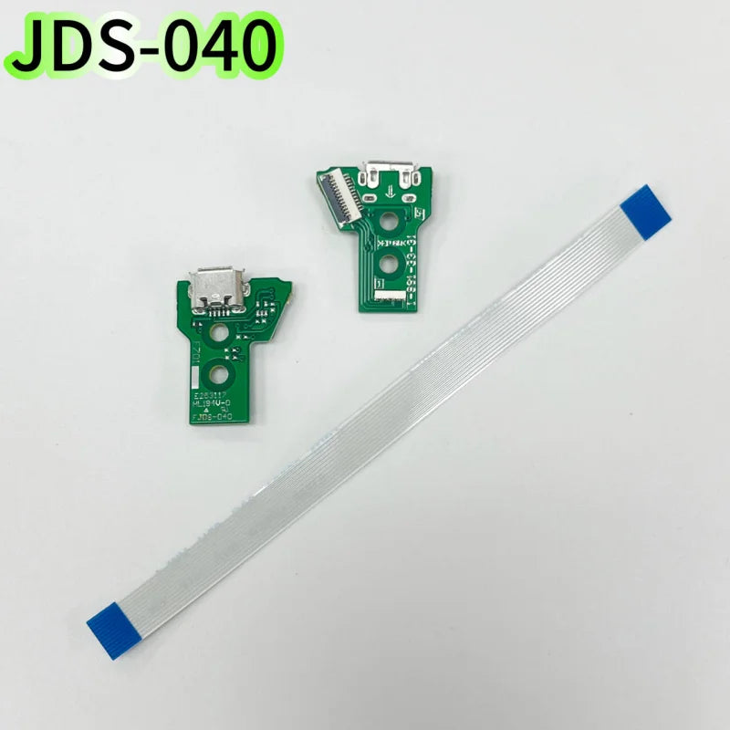 10Sets for Dualshock 4 PS4 Controller USB Charging Port Socket Circuit Board 12Pin 14PIN JDS 011 030 040 050 Connector for PS4  Game console repair parts
