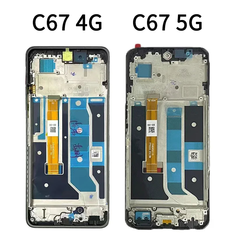 6.72“IPS LCD For OPPO Realme C67 LCD Display Screen+Touch Panel Digitizer Assembly C67 4G RMX3890 Display Frame Oppo phone repair parts Realme phone repair parts
