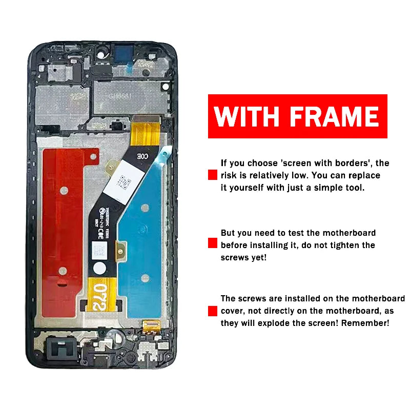 6.6"Screen For TCL 503 LCD T442M, T442A, T442J Display Touch Screen Digitizer Assembly For TCL 503 Display With Frame TCL phone repair parts