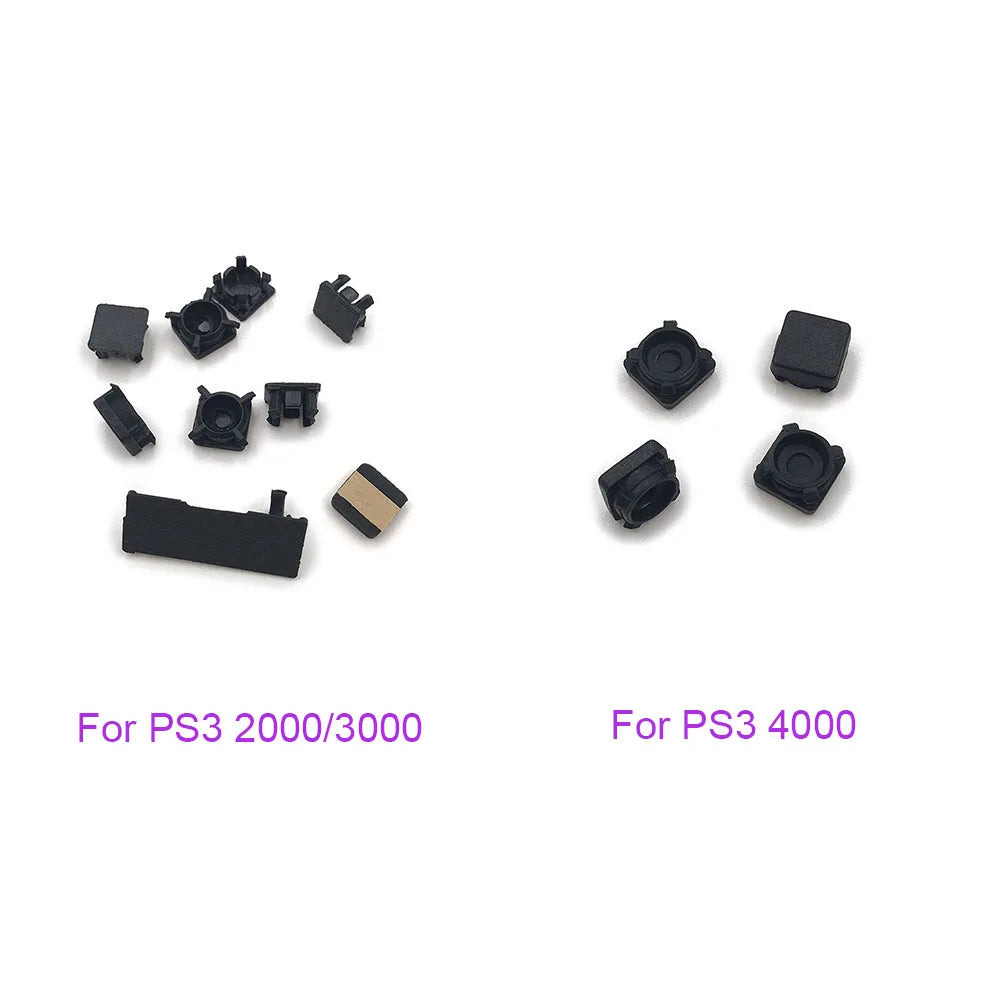 Rubber Feet & Plastic Button Screw Cap Cover Replacement Set For PS3 Slim 2000 3000 4000 For Sony Playstation 3 Controller Game console repair parts