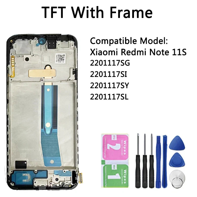 TFT/OLED/Ori For Redmi Note 11S Note11S LCD For Xiaomi Redmi Note 11 Display Note11 2201117TG Screen Touch Digitizer Assembly Xiaomi phone repair parts