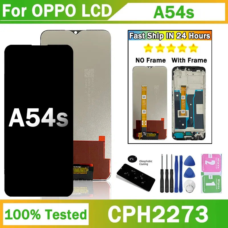 6.52"High Quality For Oppo A54s LCD CPH2273 DIsplay With Frame Digitizer Assembly For Oppo A54S LCD Replacement Repair Parts Oppo phone repair parts Realme phone repair parts