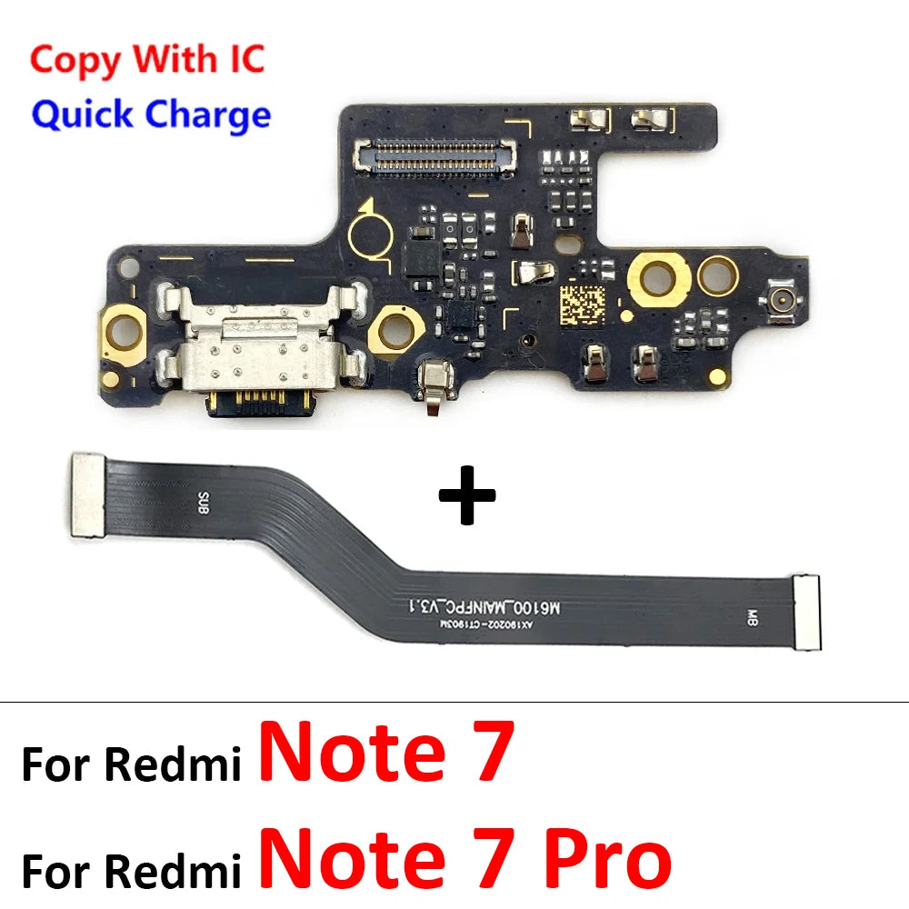 For Xiaomi Redmi Note 7 8 8T 9 9s 10 10s 11 12 Pro Plus 4G 5G USB Charger Charging Dock Port Connector Main Mainboard Flex Cable  Xiaomi  Xiao mi phone repair parts