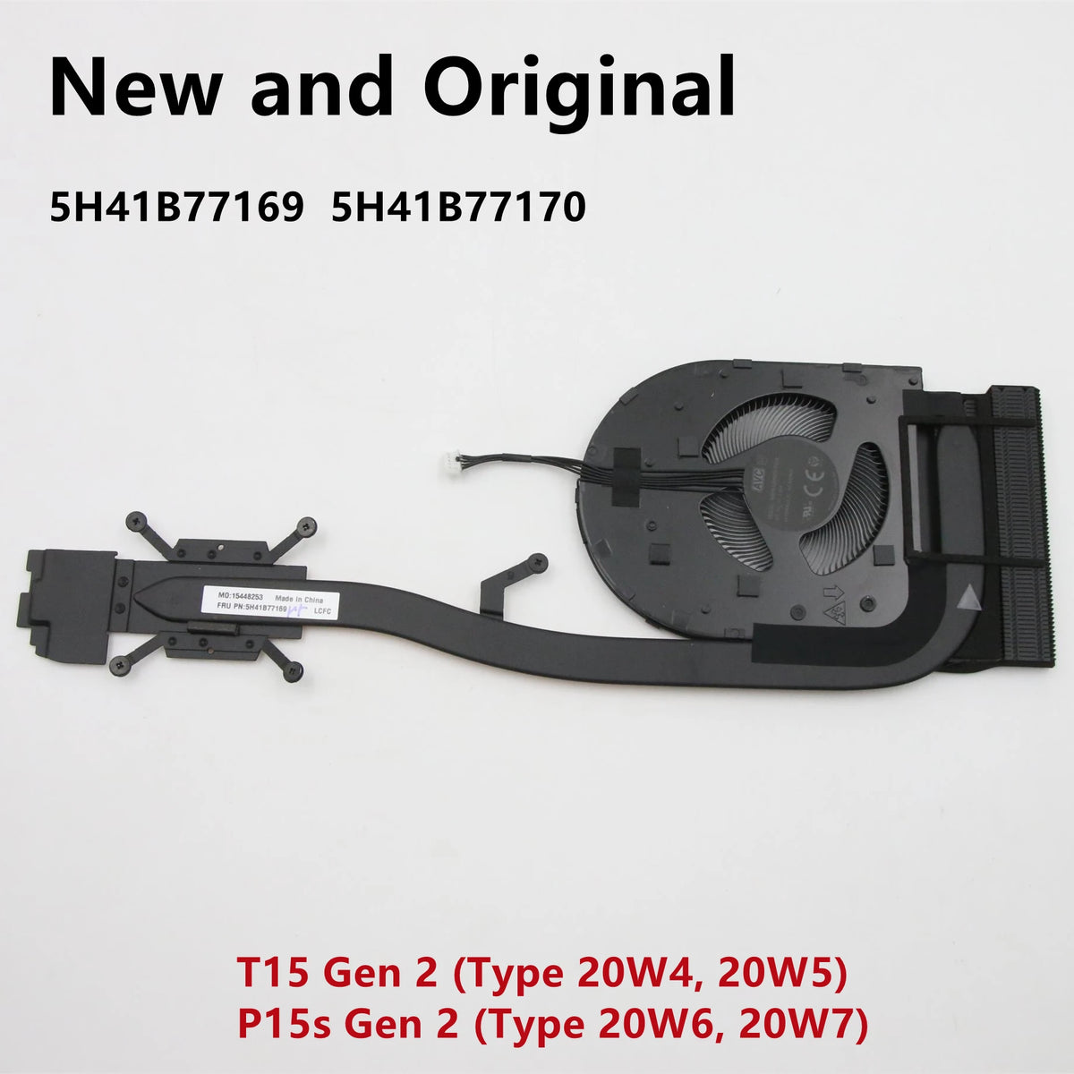New Original For Laptop Lenovo ThinkPad T15 Gen2 P15s Gen2 CPU Cooling Fan Heatsink Cooler FRU PN:5H41B77169 5H41B77170 Lenovo laptop repair parts