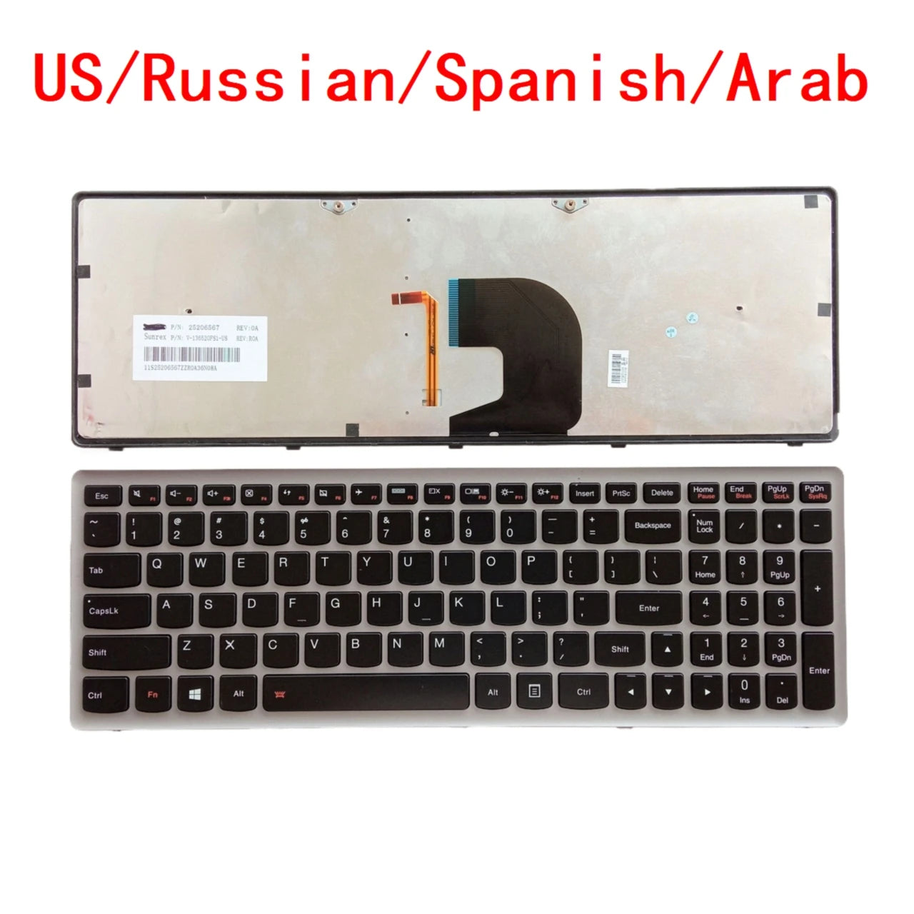 New US Russian Spanish Arab Laptop Backlit Keyboard For Lenovo Ideapad Z500 Z500A Z500G P500 P500A Notebook PC Replacement Lenovo laptop repair parts