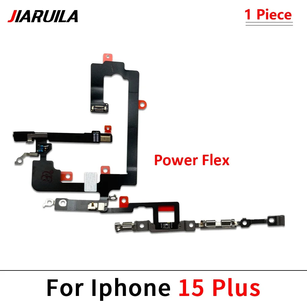 10Pcs, Power Switch On Off Button Volume control Key Button Flex Cable For iPhone 13 14 15 Pro Max Plus Mini iPhone phone repair parts