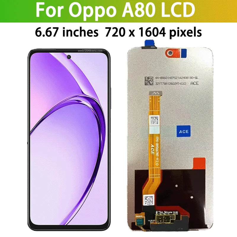 6.67" High Quality For Oppo A80 LCD Display Screen Touch Panel Digitizer Assembly CPH2639 Display With Frame Oppo phone repair parts Realme phone repair parts