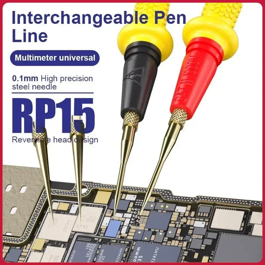 MECHANIC RP15 1000V 20A Stainless Steel Probe Wire Interchangeable Tip Multimeter Test Probe Leads for Circuit Board Repair Professional Repair Tools