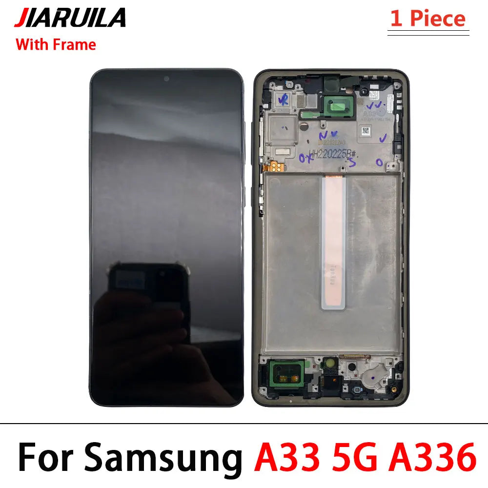 5Pcs, New Display Screen for Samsung A22 A32 A33 A53 4G 5G LCD Touch Screen Digitizer Assembly With Front Housing A Frame Samsung phone repair parts