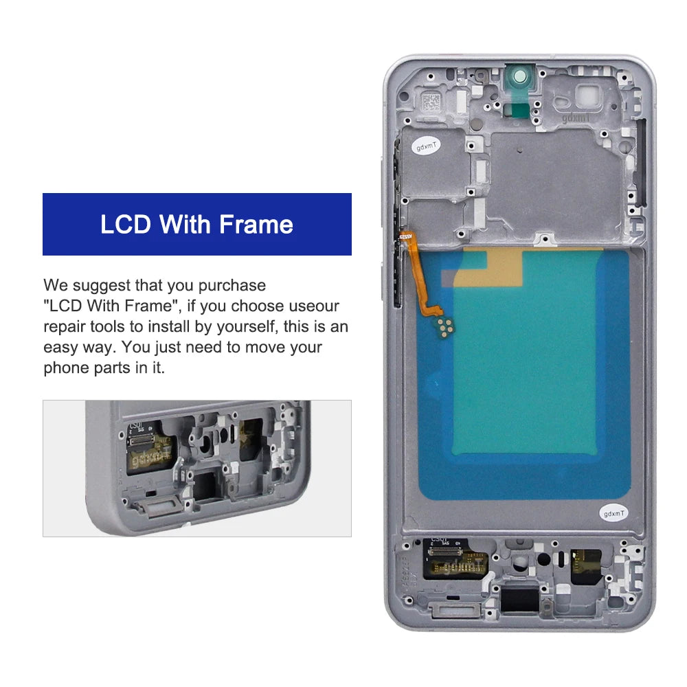 S25 FE Screen For Samsung S25 FE SM-S731B, SM-S731B/DS LCD Display With Touch Screen Digitizer Replacement Part 100% Tested Samsung phone repair parts