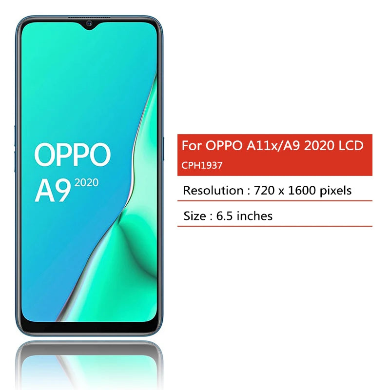 A11X Display Replacement  For OPPO A9 2020 LCD CPH1937 CPH1939 CPH1941 Display Touch Screen Digitizer Assembly Repair Parts Oppo phone repair parts Realme phone repair parts