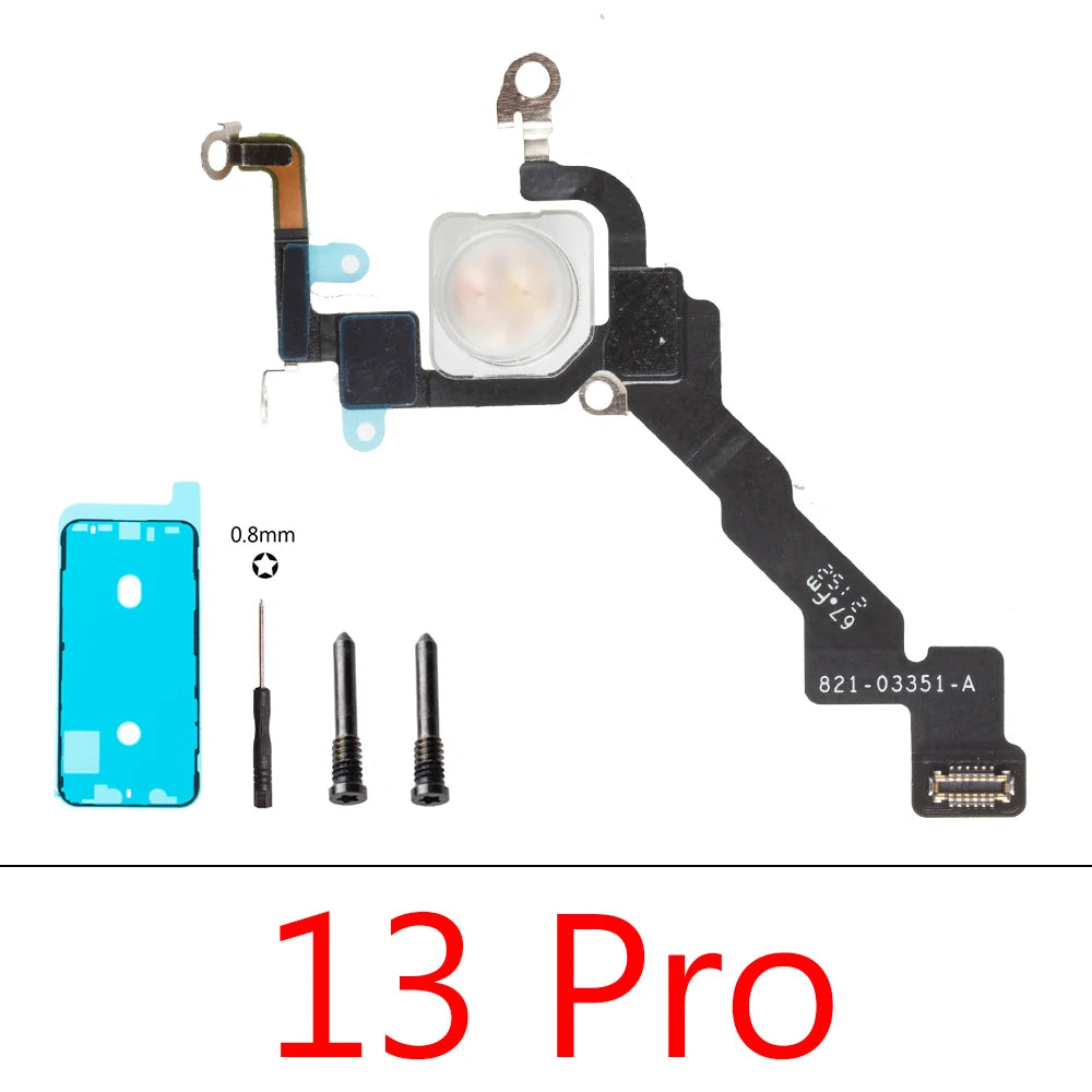 1set LED Flash Flex Cable For iPhone 16 Plus 15 Pro Max 14 13 Mini Proximity LED Light Sensor Ambient Flashlight iPhone phone repair parts