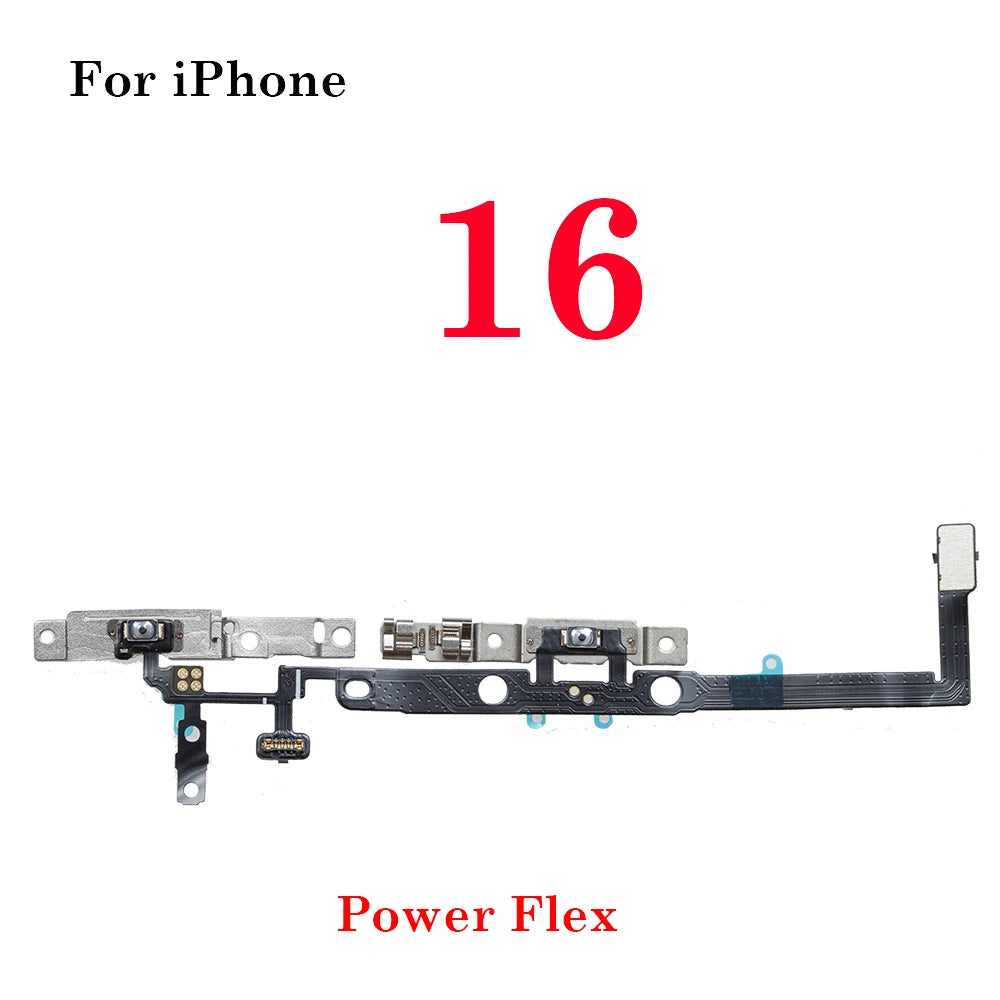 1Pcs Power Flex Cable for iPhone 15 16  Pro Max Plus  Volume Flex Ribbon Tape Side Button  Parts iPhone phone repair parts