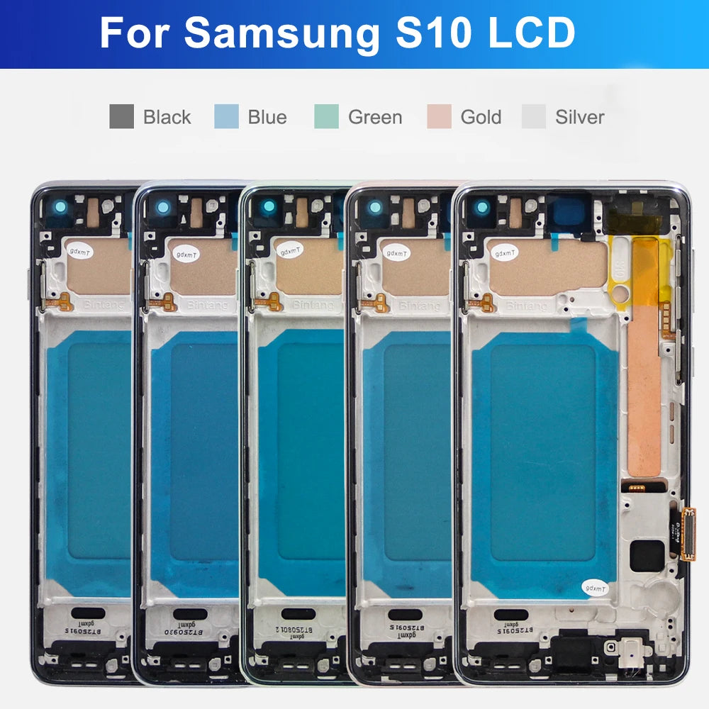tft S10+ Screen Replacement, for Samsung Galaxy S10 Plus G975F Lcd Display Digital Touch Screen with Frame for Samsung S10 G973F Samsung phone repair parts
