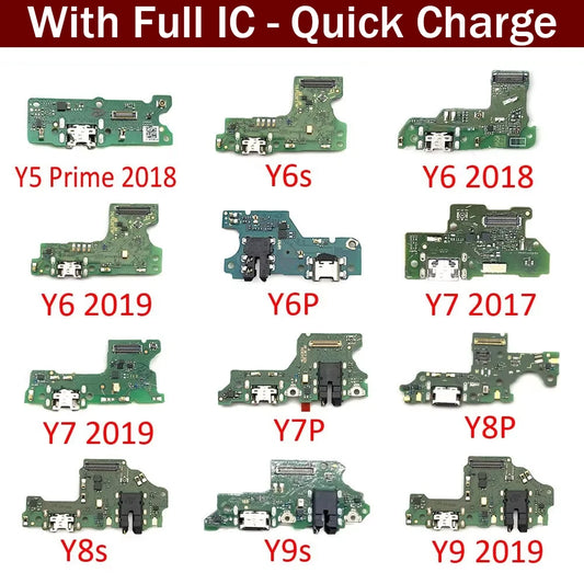 Dock Connector USB Charger Charging Port Board Flex Cable For Huawei Y5 Y6 Y7 Y9 Prime 2017 2018 2019 Y6s Y6P Y7P Y8s Y8P Y9s Huawei phone repair parts