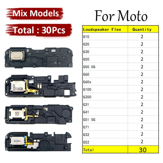30Pcs Buzzer Ringer Loud Speaker Loudspeaker Flex Cable For Motorola Moto G100 G10 G30 G51 G50 G71 5G G200 G60 G20 G60s G31 G32 Motorola phone repair parts