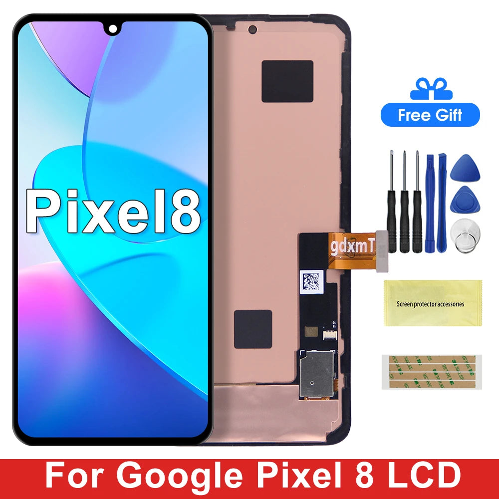 6.2'' Amoled For Google Pixel 8 GKWS6 G9BQD,GA04851-US GZPFO GPJ41 LCD Display Touch Screen Digitizer Assembly With Frame Google phone repair parts