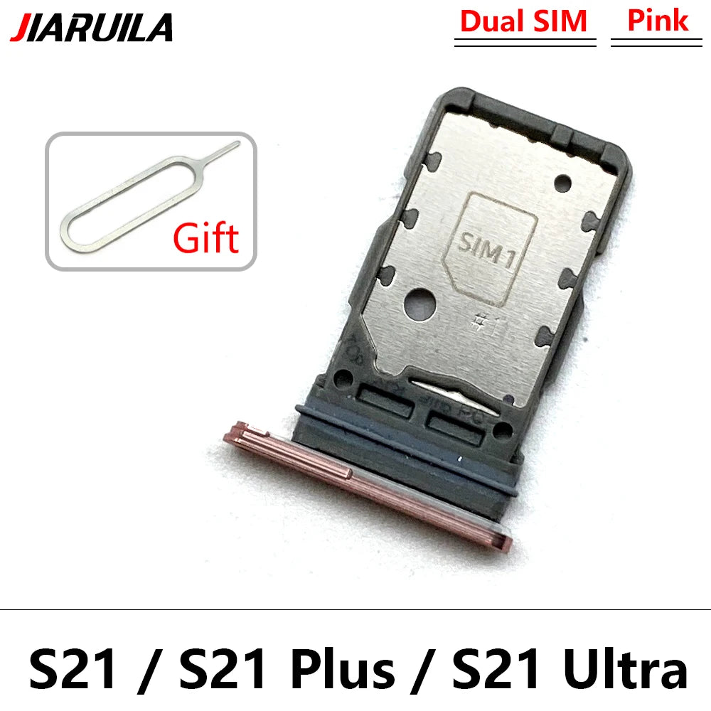 New For Samsung S21 S20 Plus Ultra Fe Dual SIM Card Slot SD Card Tray Holder Adapter Replacement Spare Parts Samsung phone repair parts