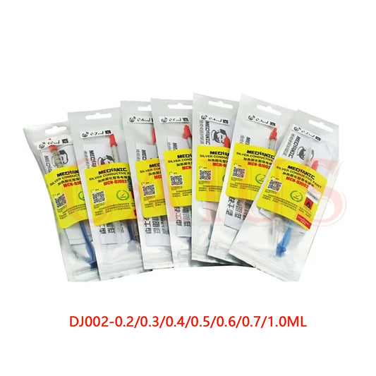 MECHANIC  DJ002 Conductive Adhesive Glue Silver for PCB Rubber Repair Conduction Paint Connectors Board Paste 0.2/1ML Professional Repair Tools