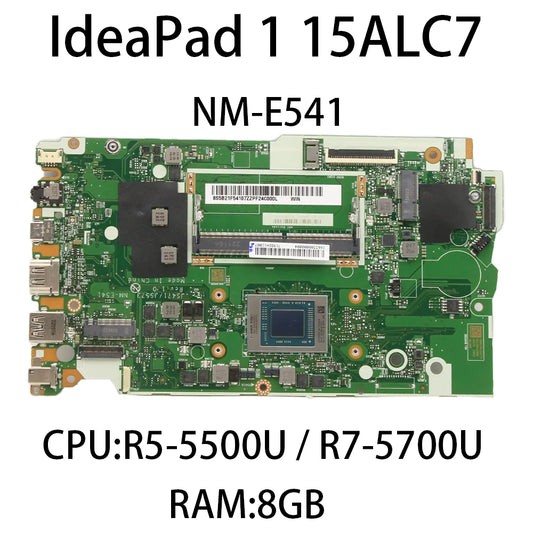 Laptop Motherboard For Lenovo IdeaPad 1 15ALC7 NM-E541 With CPU:R5-5500U R7-5700U RAM:8G FRU:5B21F54107 5B21F54109 Lenovo laptop repair parts