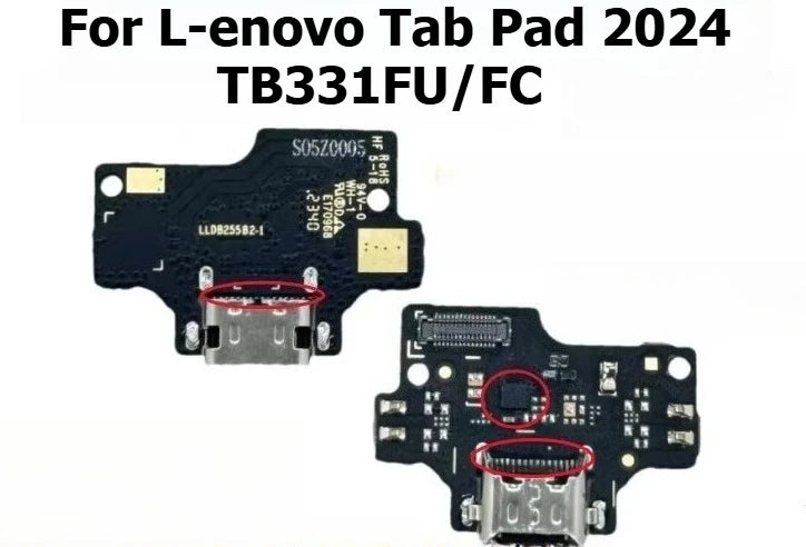 USB Charging Port Connector Plug Jack Charge Dock Board Flex Cable For Lenovo Tab Pad 2024 TB331FU/FC cable repair Lenovo tablet repair parts