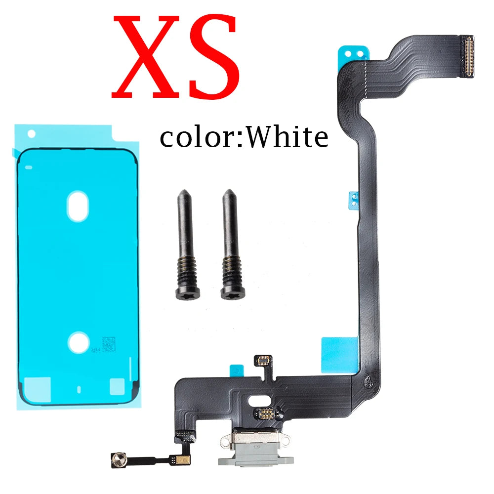 USB Port Charger Dock Connector Mic Charging Flex Cable For iPhone X XR XS Max  Dock Charging Flex iPhone phone repair parts