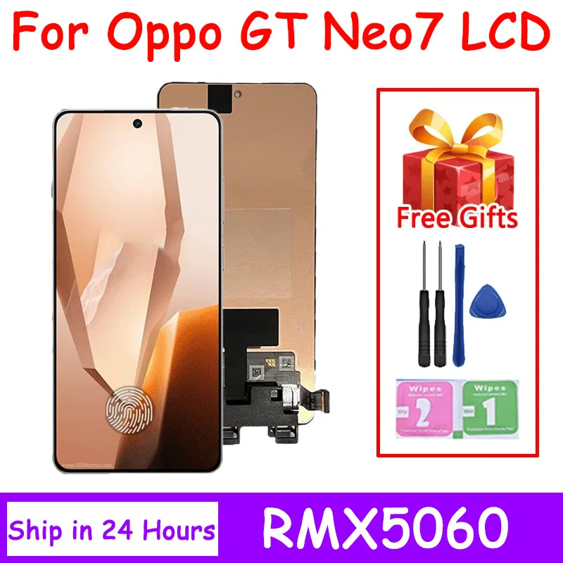 6.78" AMOLED 120Hz For Realme Neo7 Neo 7 RMX5060 LCD Display Screen+Touch Digitizer For Realme GT Neo7 Neo 7 Display Replacement Oppo phone repair parts Realme phone repair parts