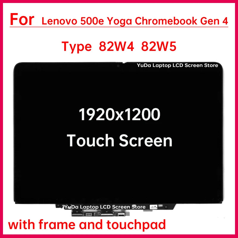 12.2" Laptop LCD Touch Screen For Lenovo 500e Yoga Chromebook Gen 4 82W4 82W5 Display Digitizer+With frame Assembly Replacement Lenovo laptop repair parts